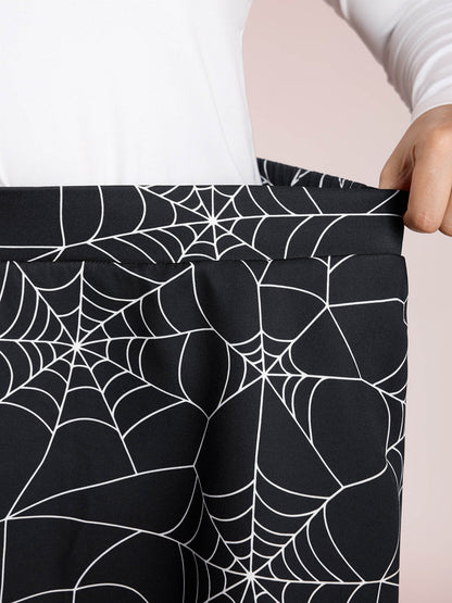 Spiderweb Halloween Print Mini Skirt