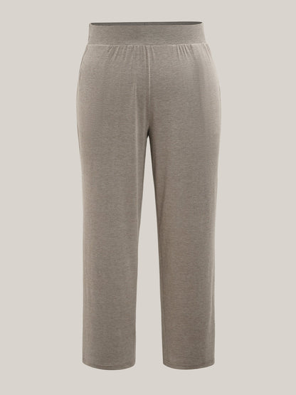 Stretchy Waist Straight-Leg Lounge Bottoms
