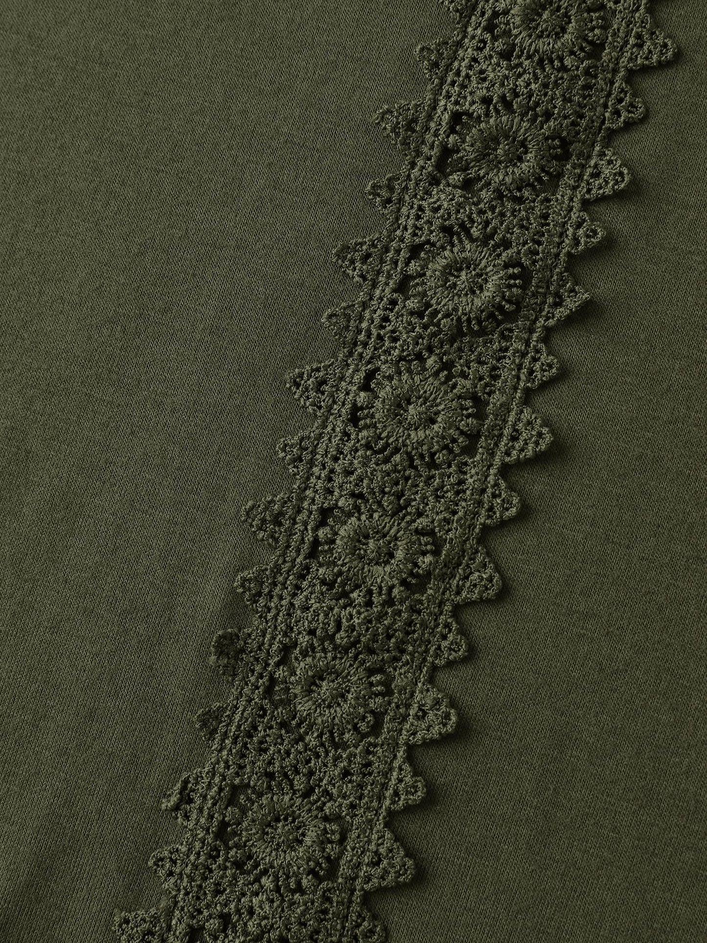 Floral Lace Back Trim T-Shirt