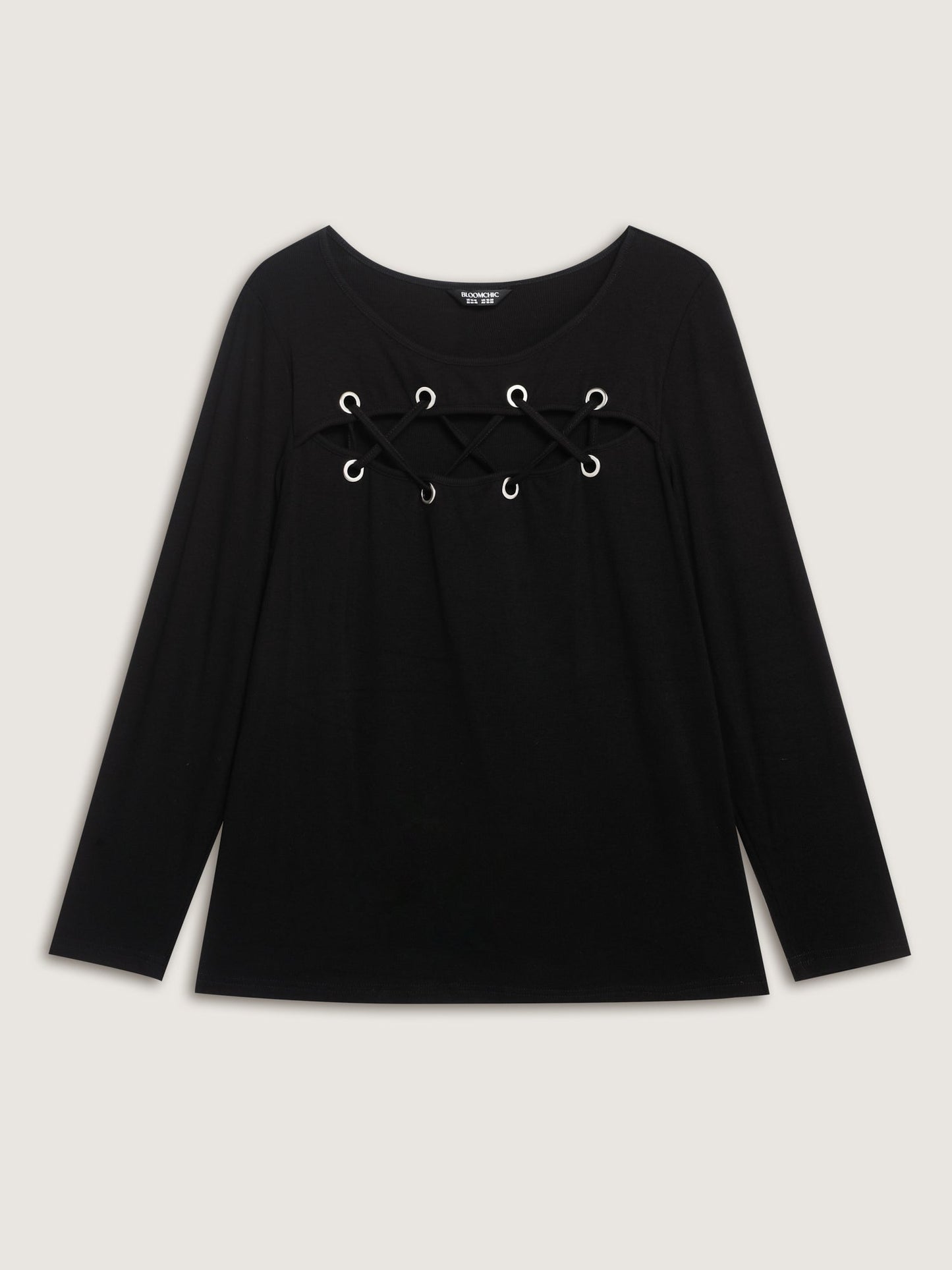 Supersoft Cross-Tie Cut-Out Fitted T-Shirt