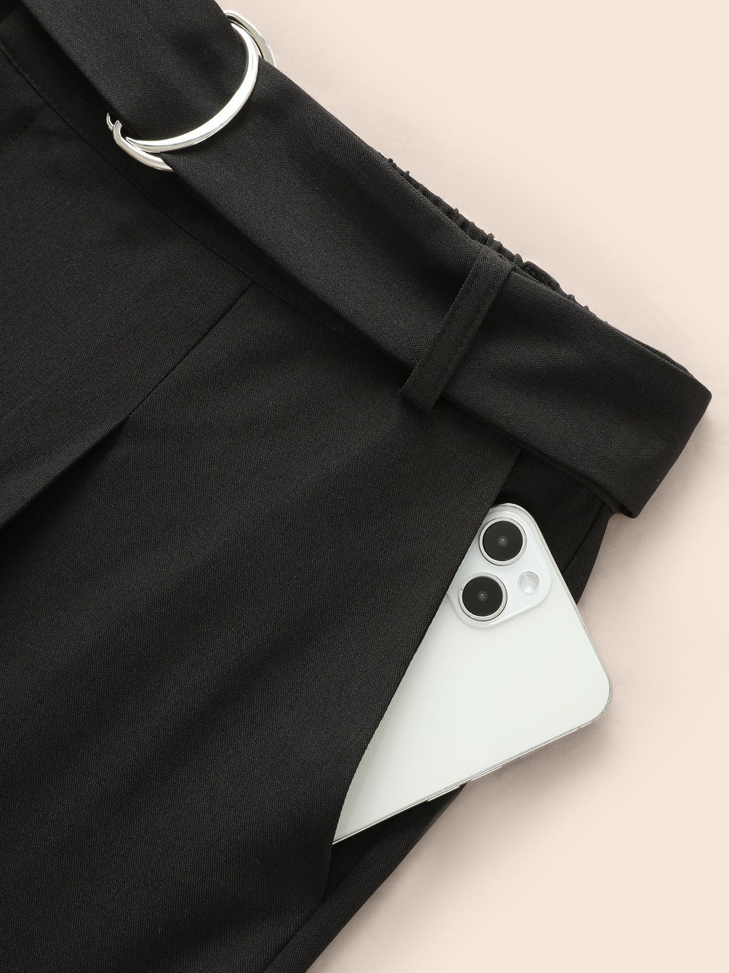 Mid Pleated Rise Belted Pants