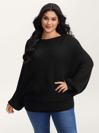 Boat Neckline Tissue Textured Pullover