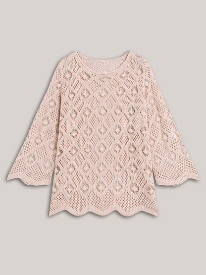 Cut Out Textured Feel Pullover