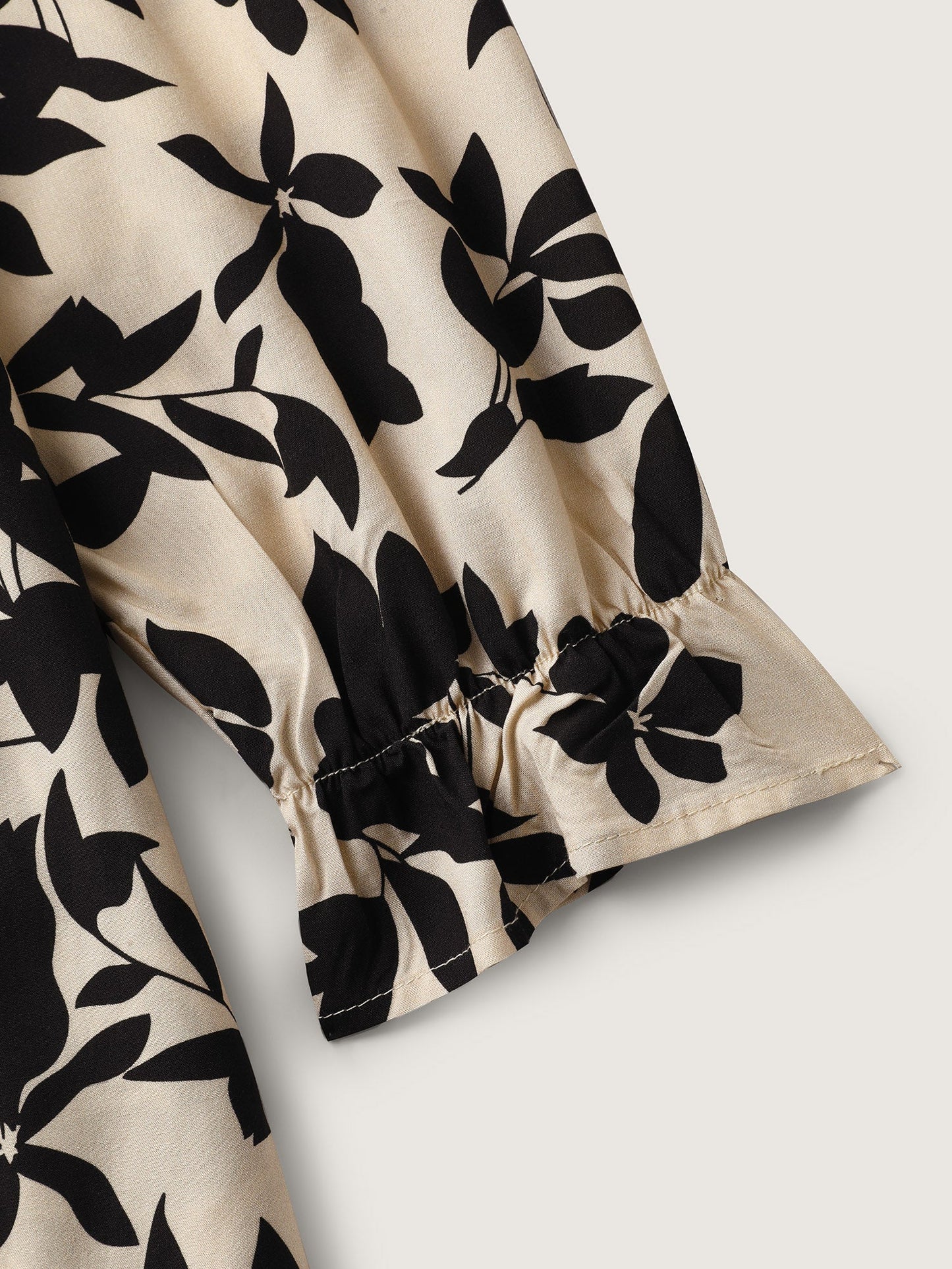 Silhouette Floral Neck-Tie Midi Dress