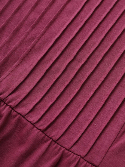 Supersoft Essentials Plain Pleated Patchwork Ruffle Hem Dress