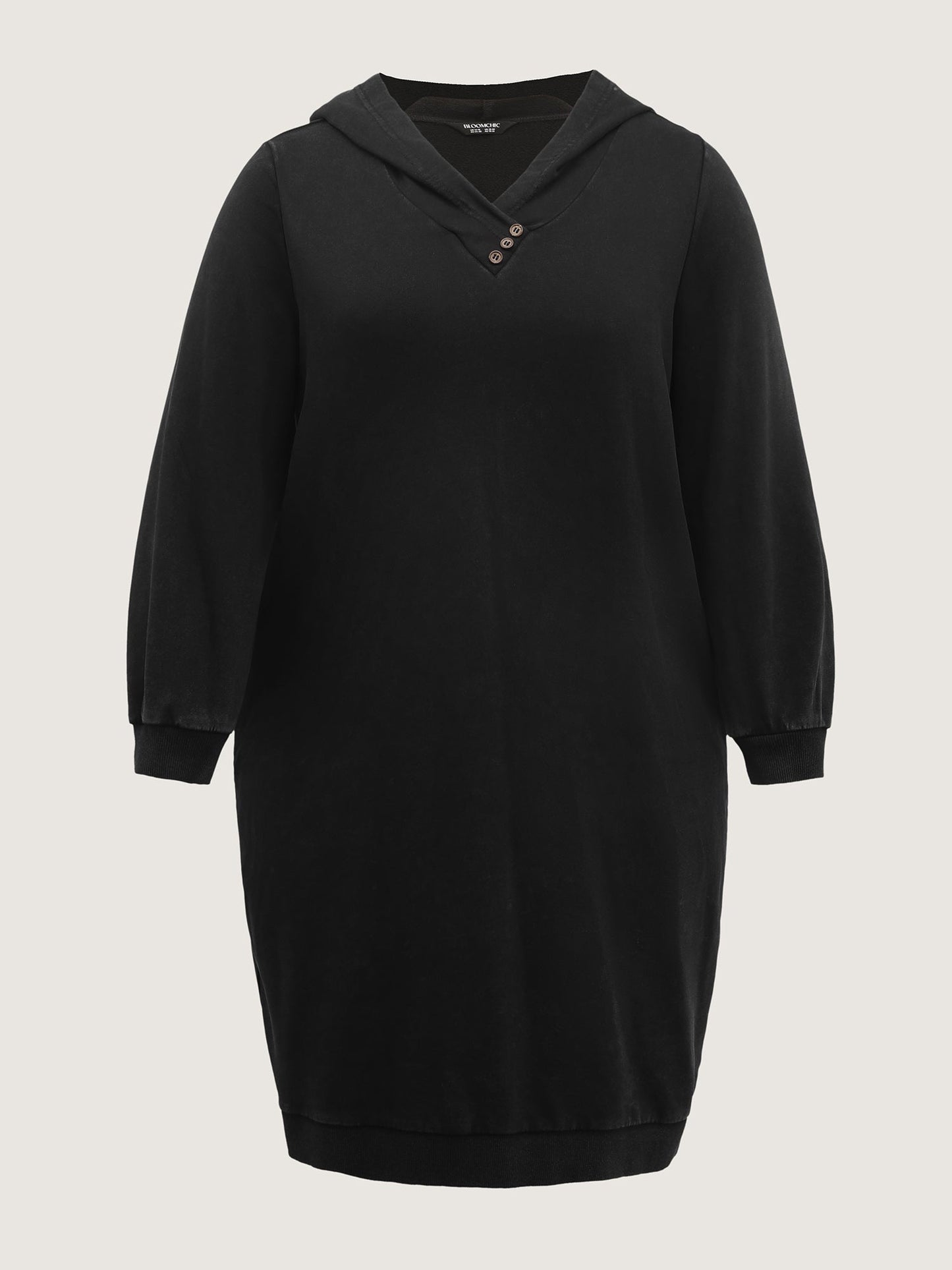 Vintage Hooded Sweatshirt Midi Dress