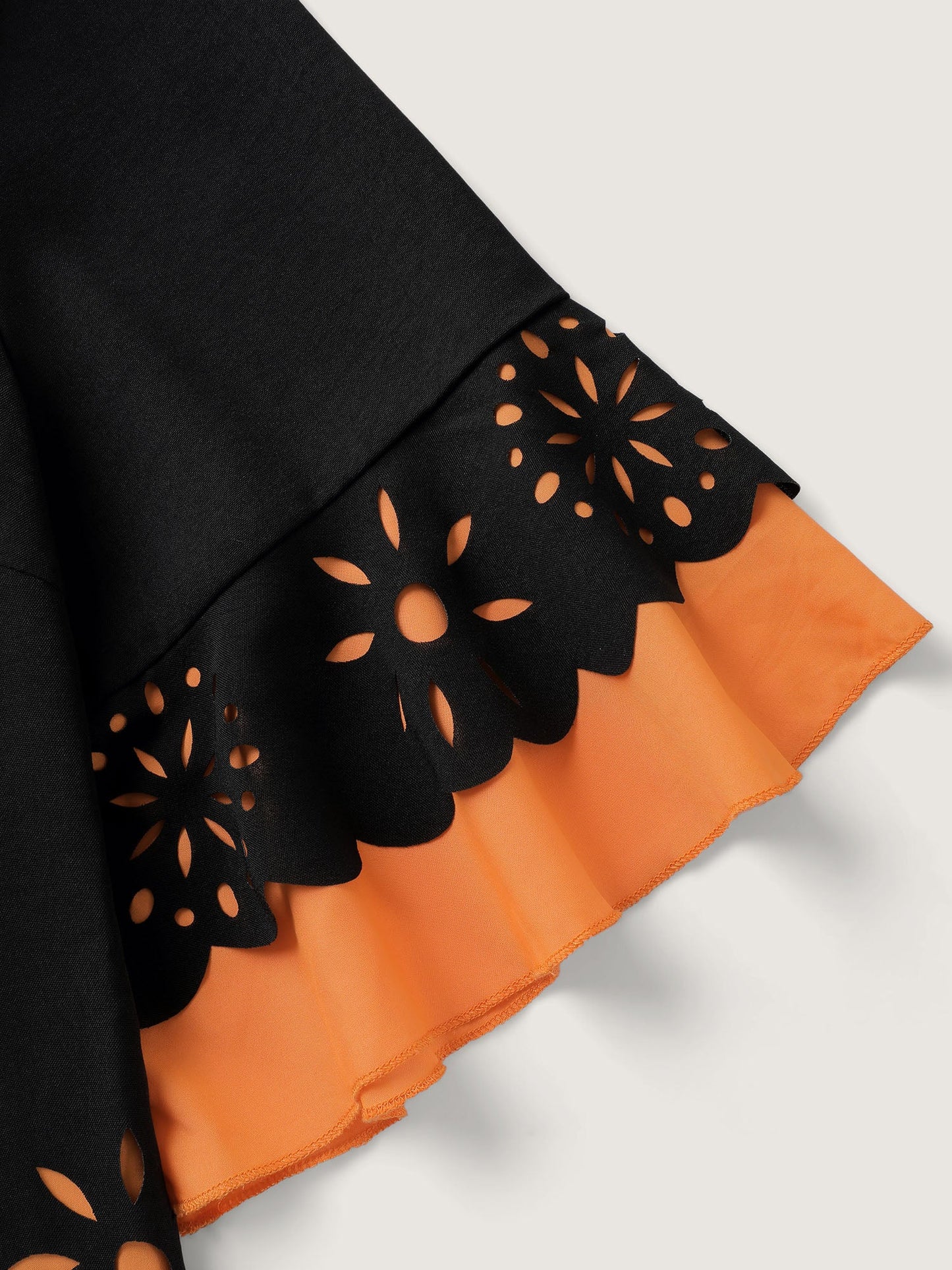 Laser Cut Halloween Contrast Lined Blouse