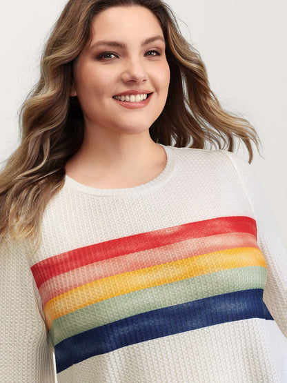 Rainbow Stripes Textured T-Shirt
