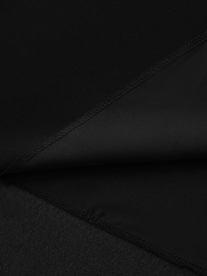 Chiffon Sheer Pleated Knee-Length Dress