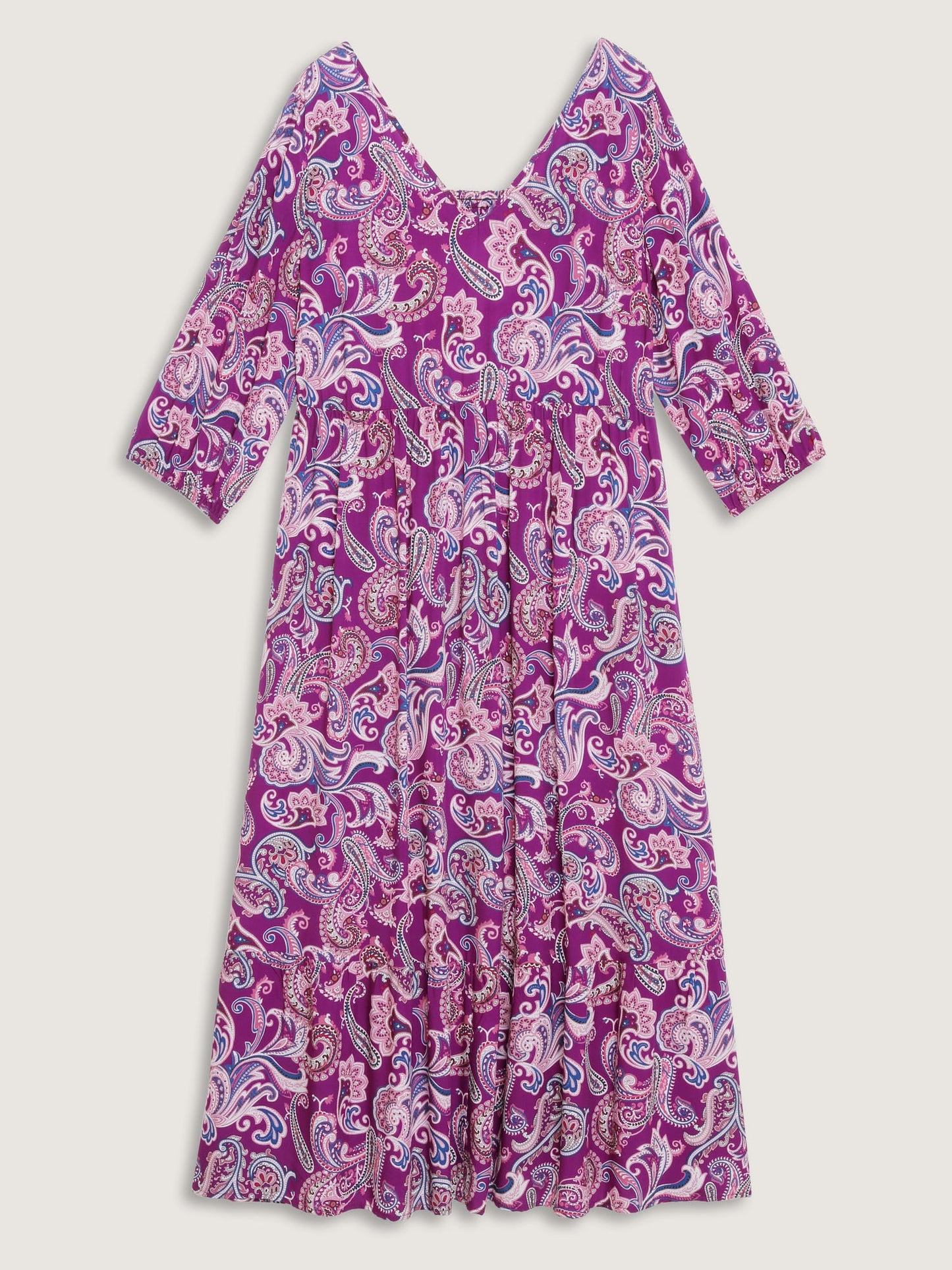Paisley Rayon Back Cut-Out Maxi Dress