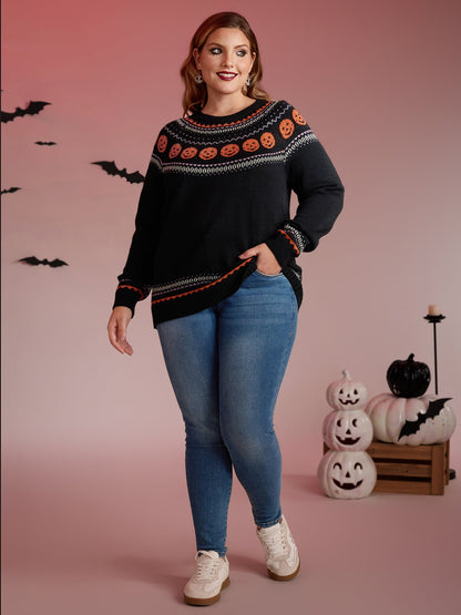 Halloween Fair Isle Yoke Pullover