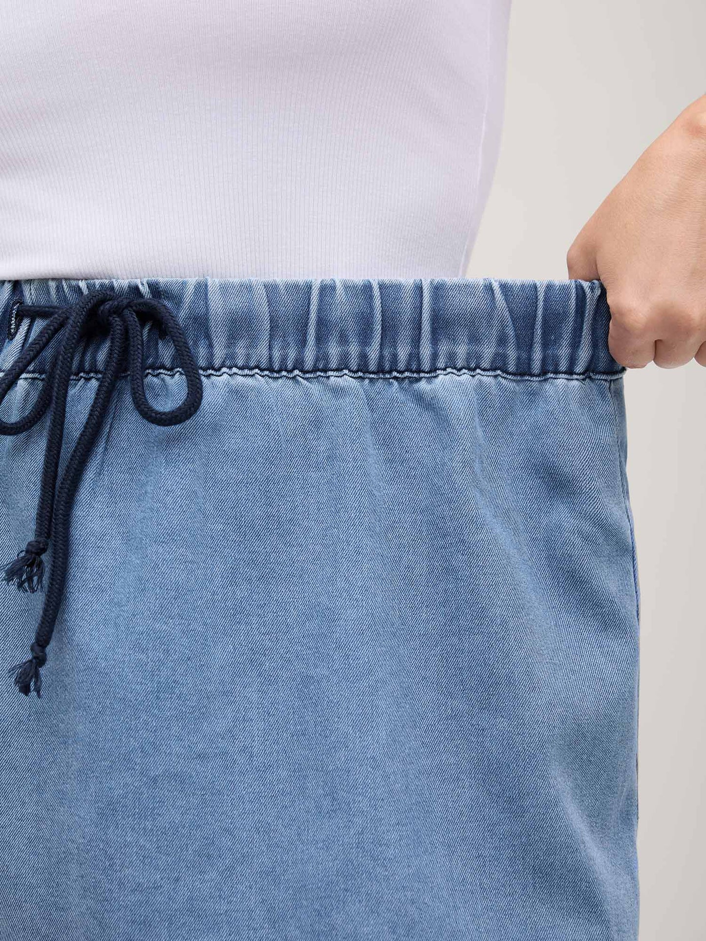 Boho Embroidery Ruffled Hem Denim Skirt