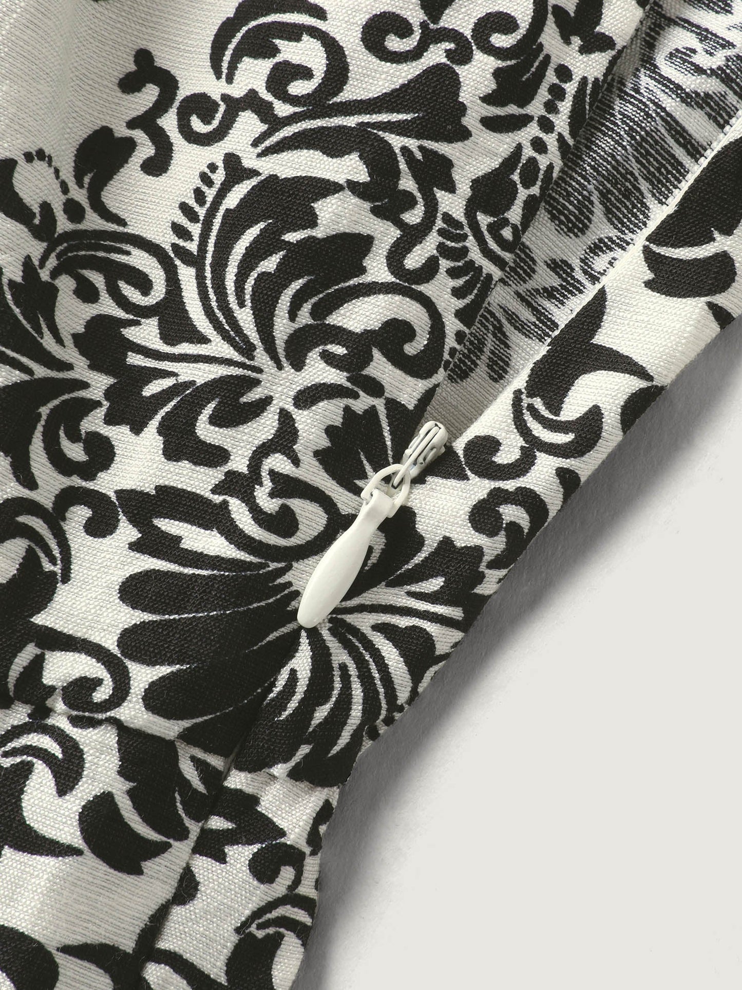 Keyhole Neck Damask Wide-Leg Jumpsuit