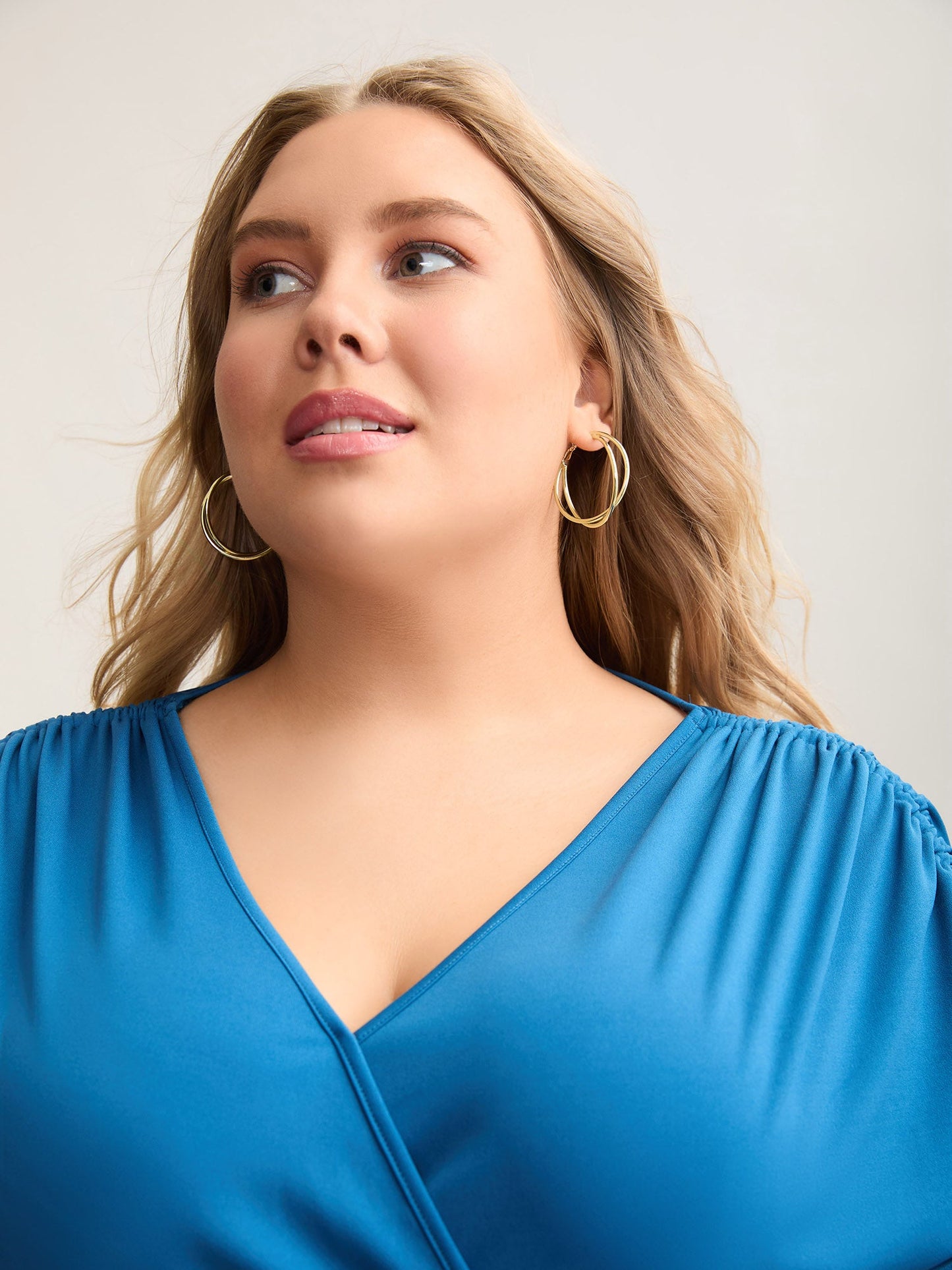 Double Ring Gold-Tone Earrings