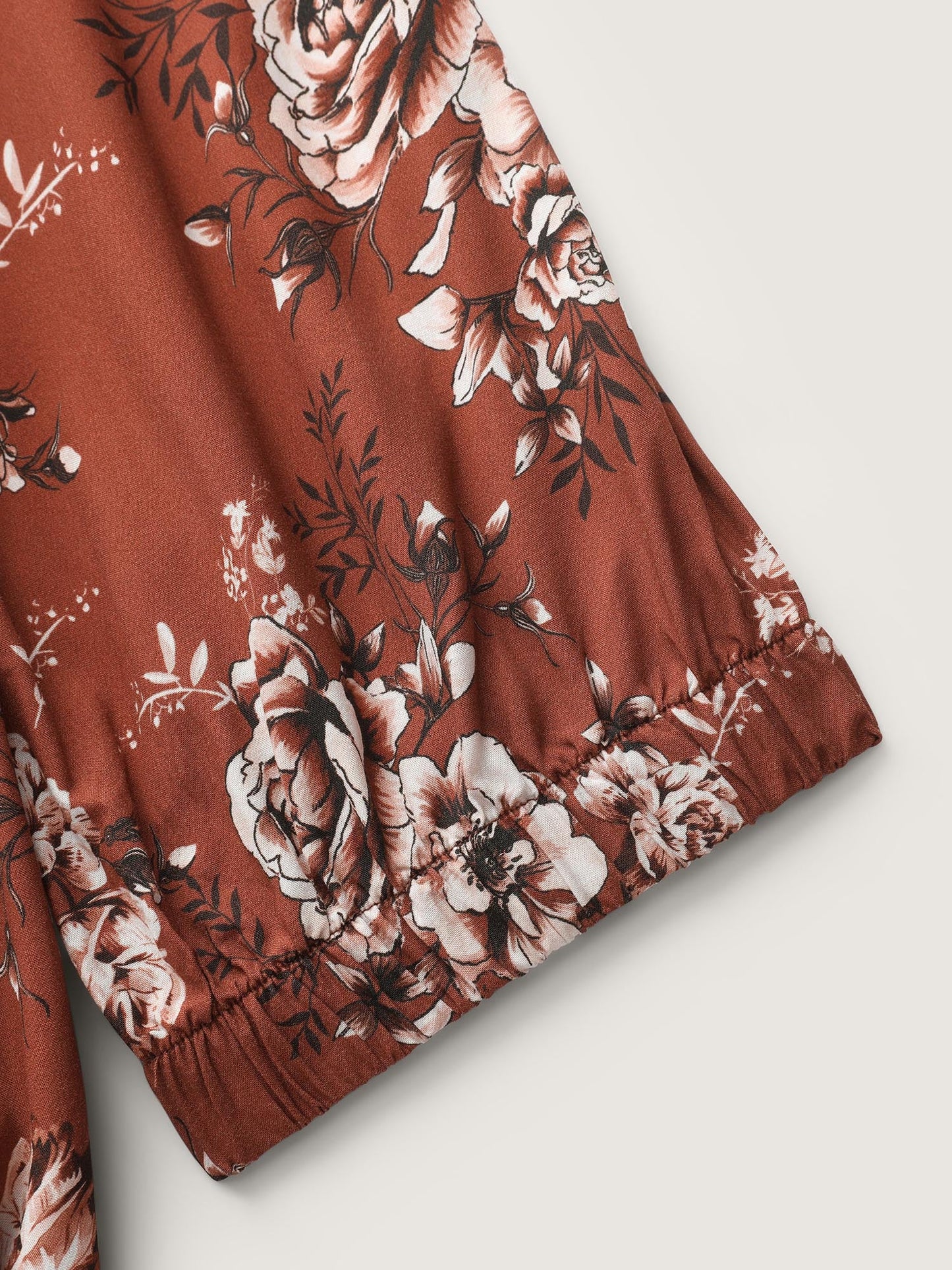 Floral Print Shirred Bust-Comfort Maxi Dress
