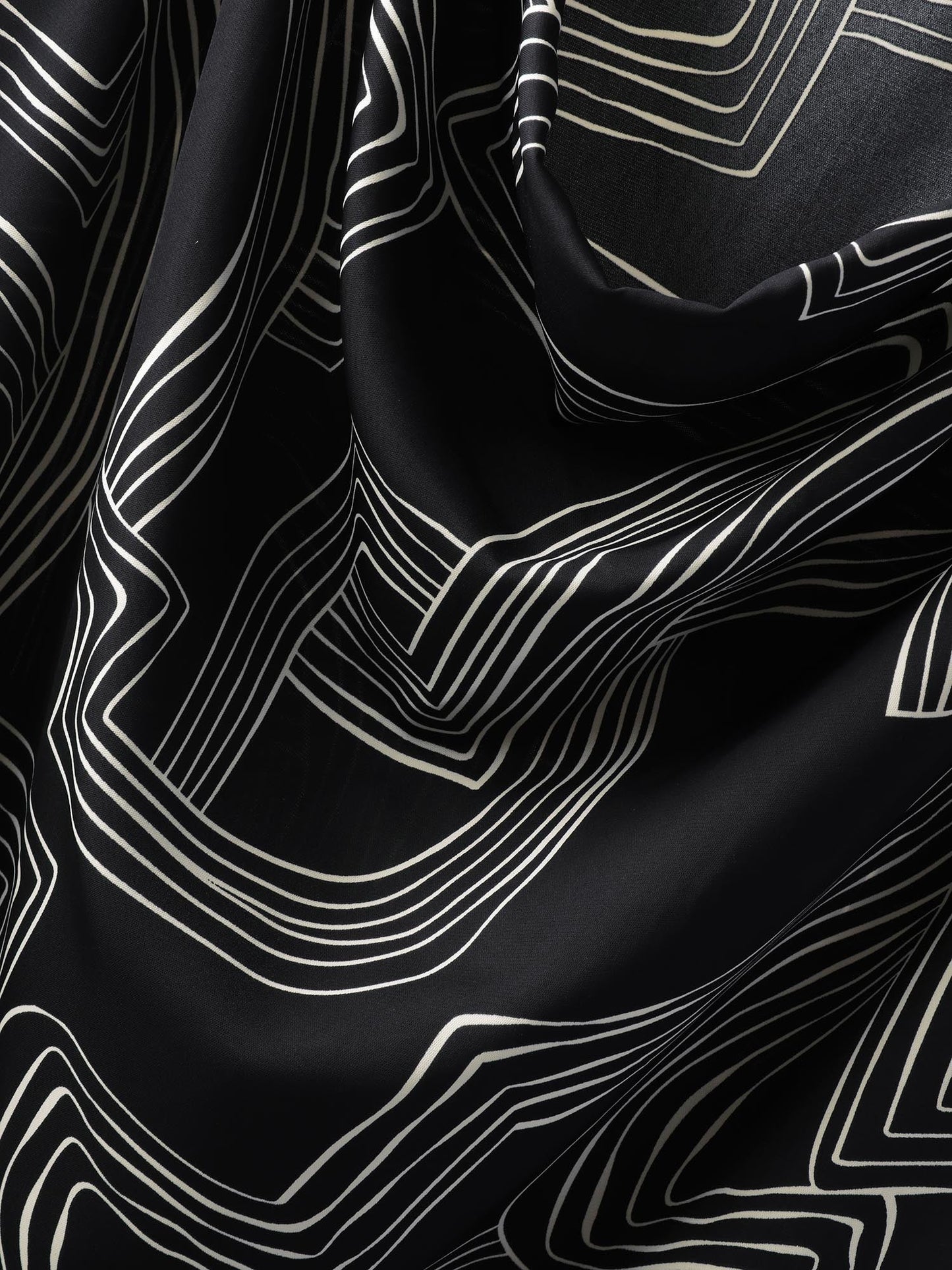 Abstract Print Cowl Neck Blouse