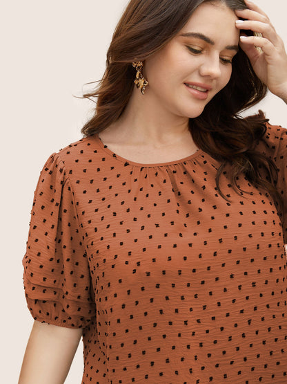 Textured Polka Dot Blouse