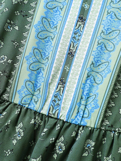 Bandana Print Halter Neck Tie Knot Dress