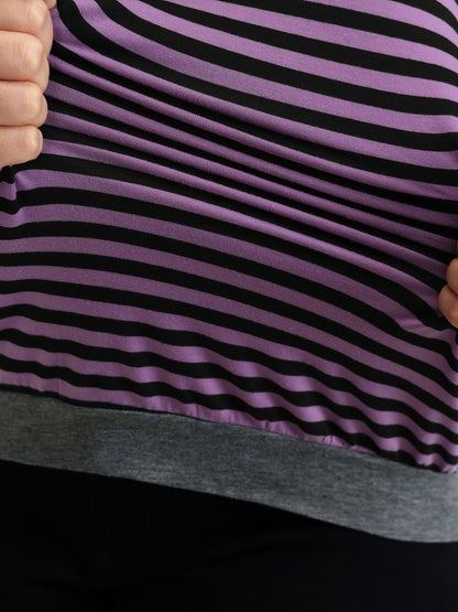 Stripe Color Contrast Stretchy T-Shirt