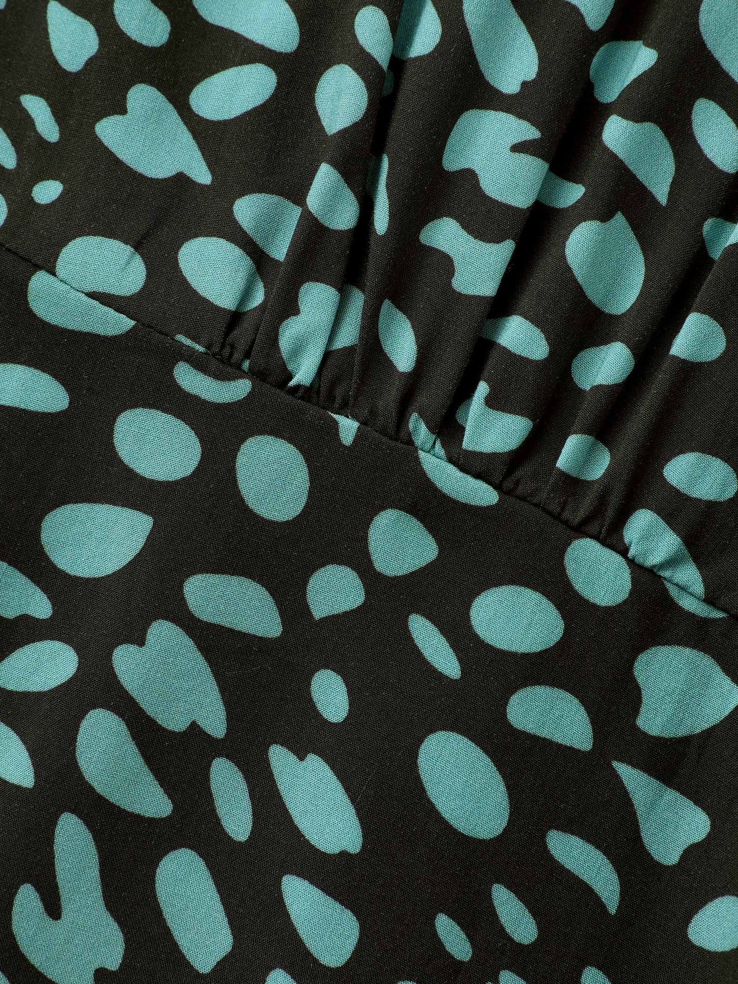 Geometric Print Ruffle Hem Pocket Dress