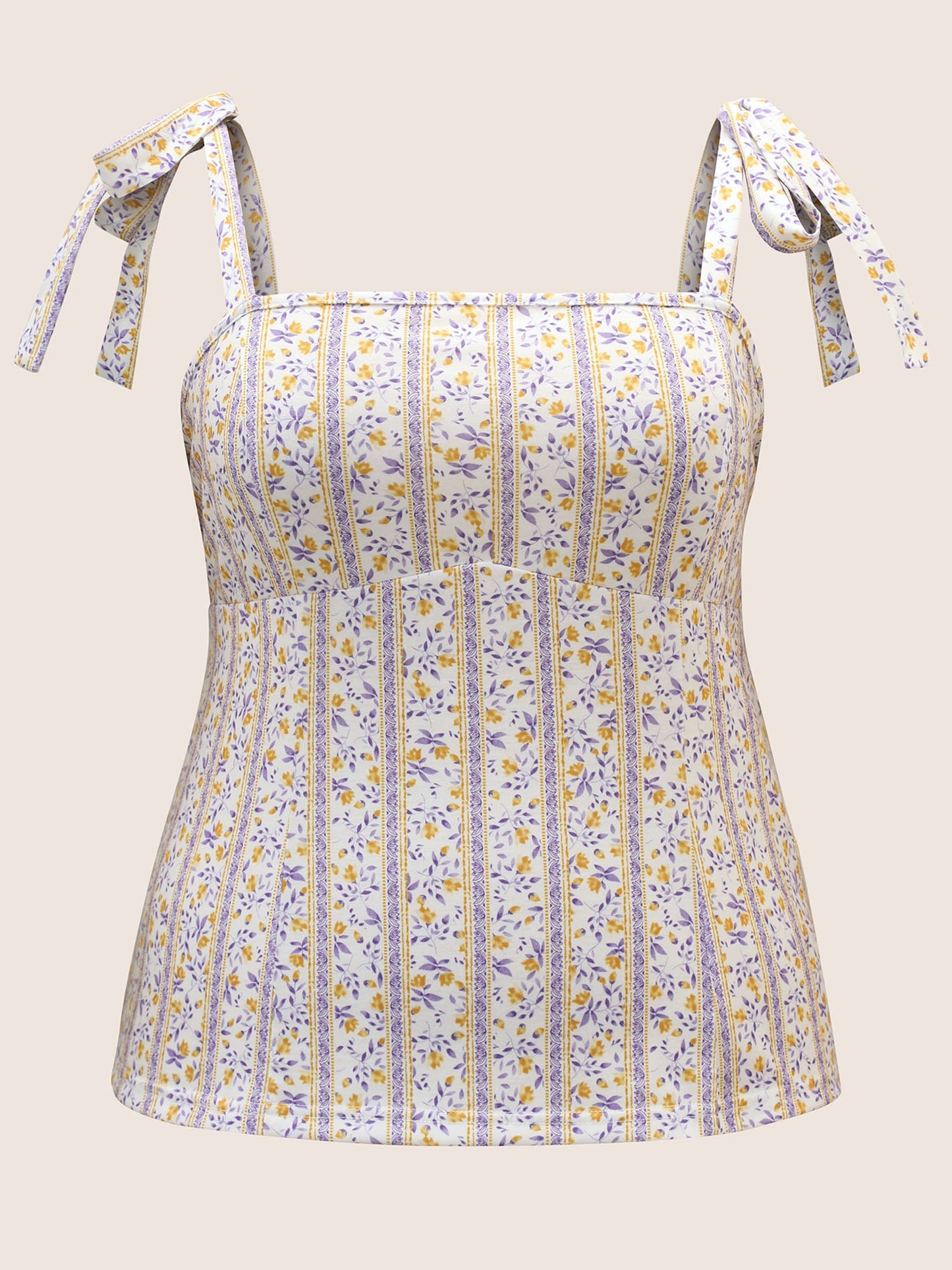Ditsy Floral Shirred Tie Knot Cami Top