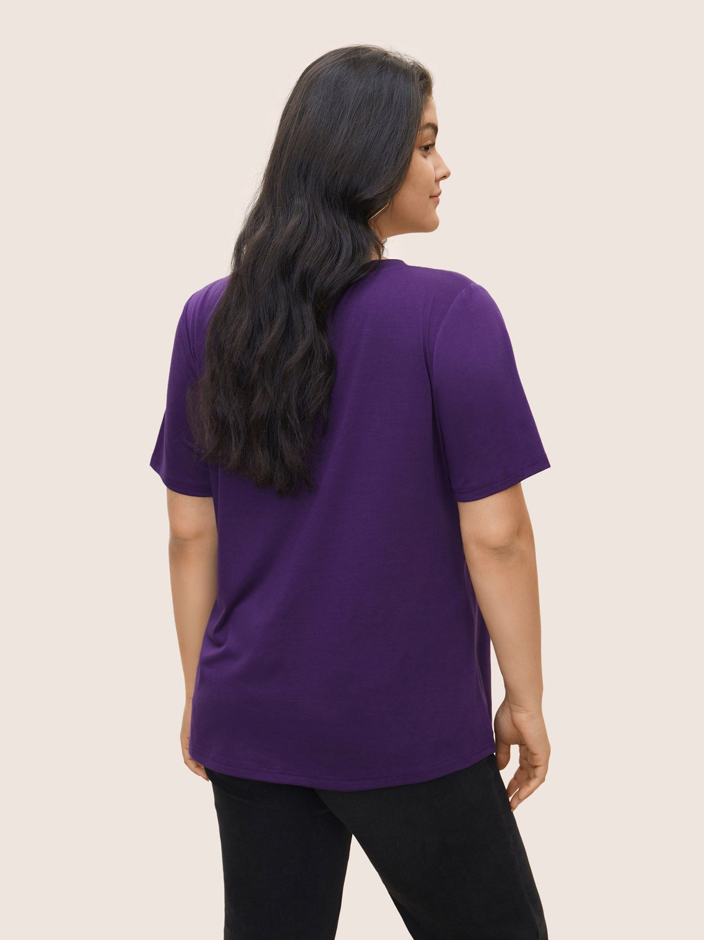 Butterfly & Moon Print Round Neck T-shirt