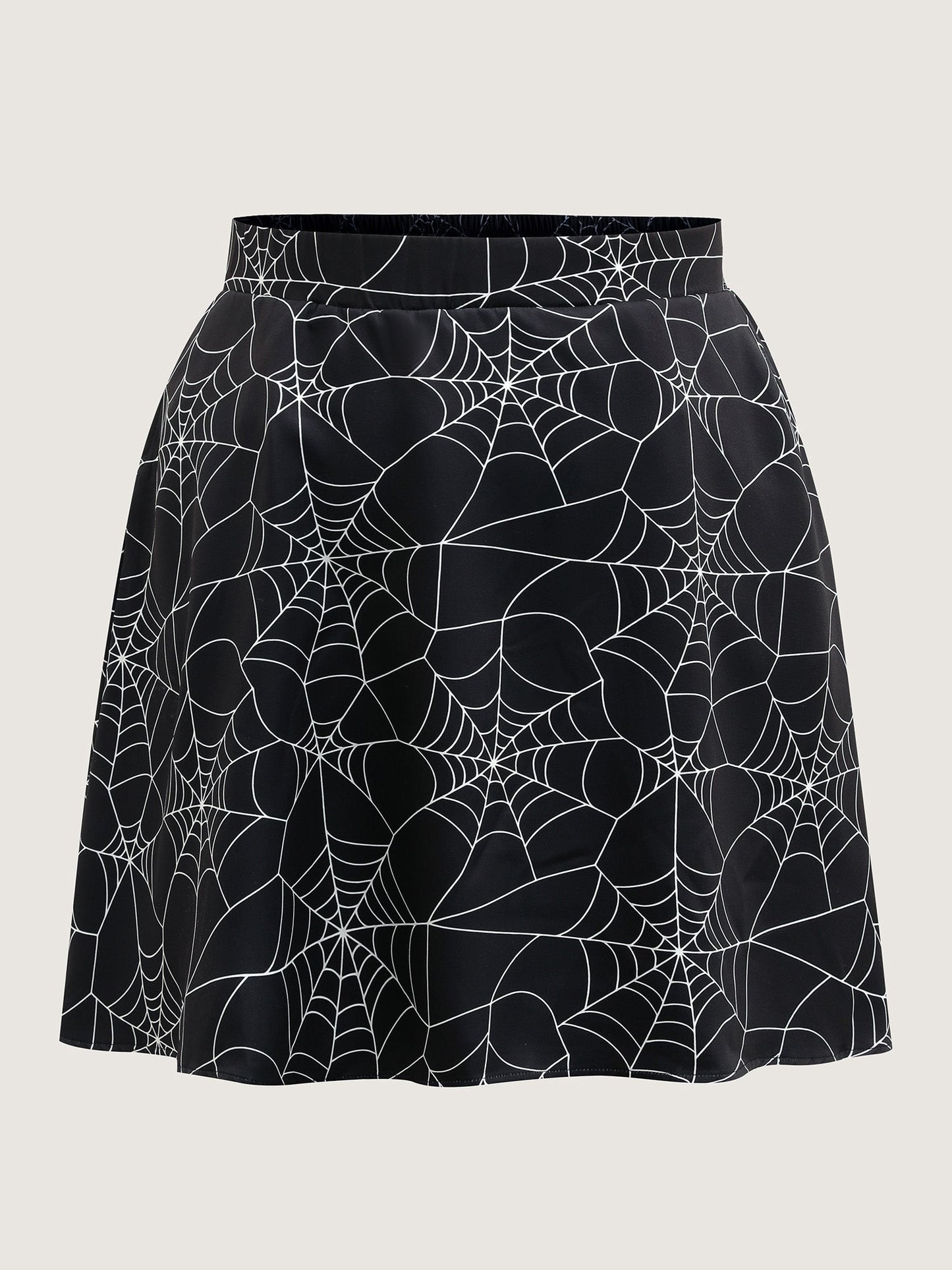 Spiderweb Halloween Print Mini Skirt