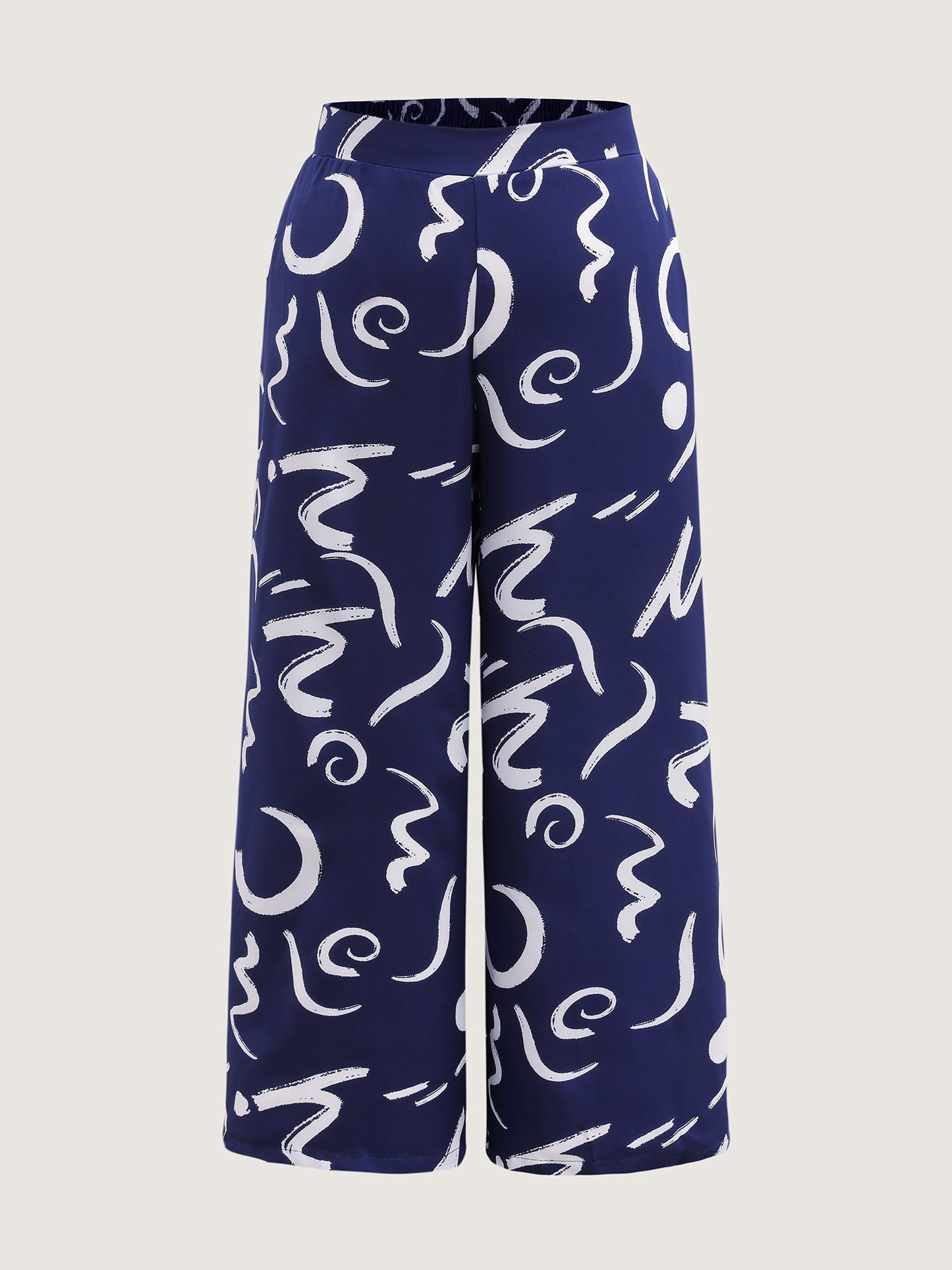 Geometric Print Wide-Leg Pants