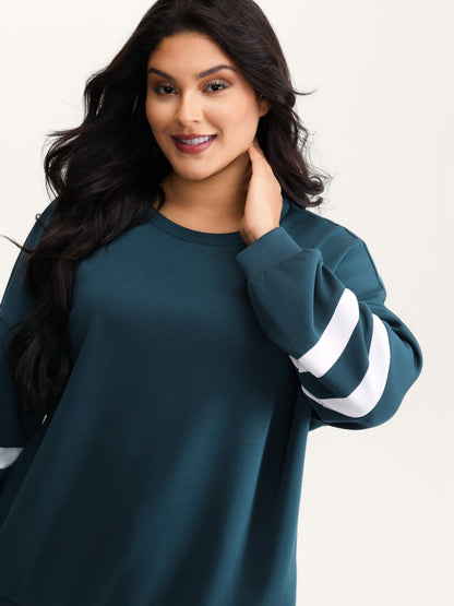 Supersoft Stripe Sleeve Contrast Sweatshirt