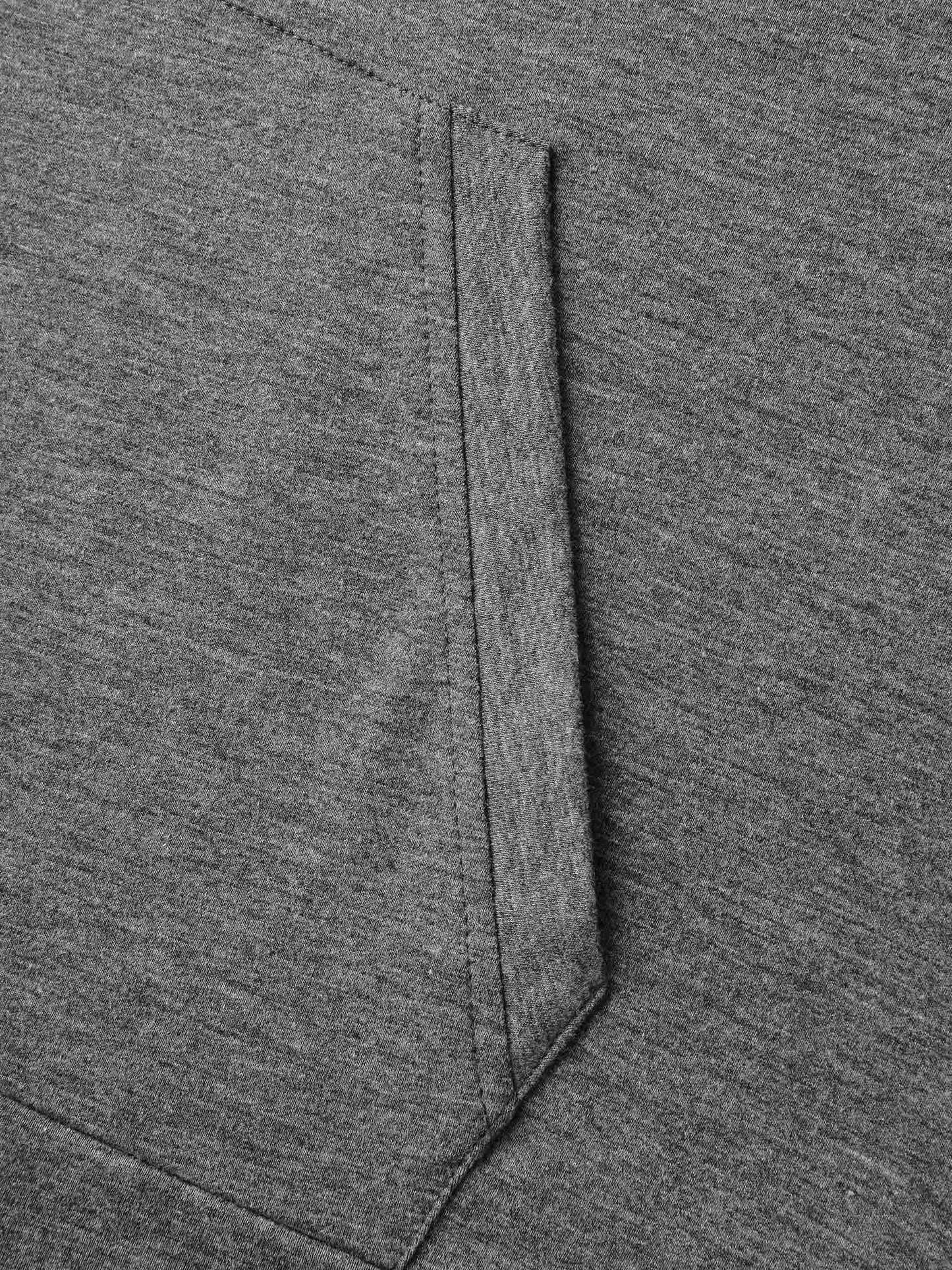 Color Contrast Spliced Stretchy Hem Hoodie