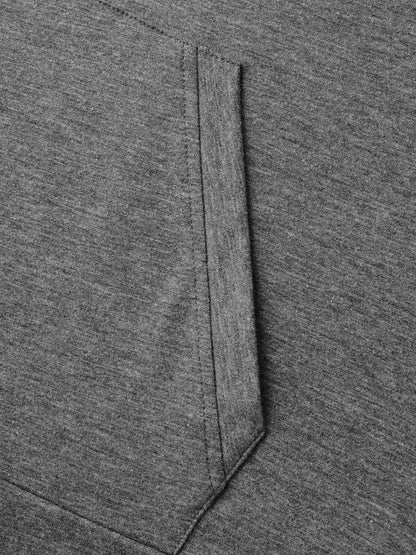 Color Contrast Spliced Stretchy Hem Hoodie