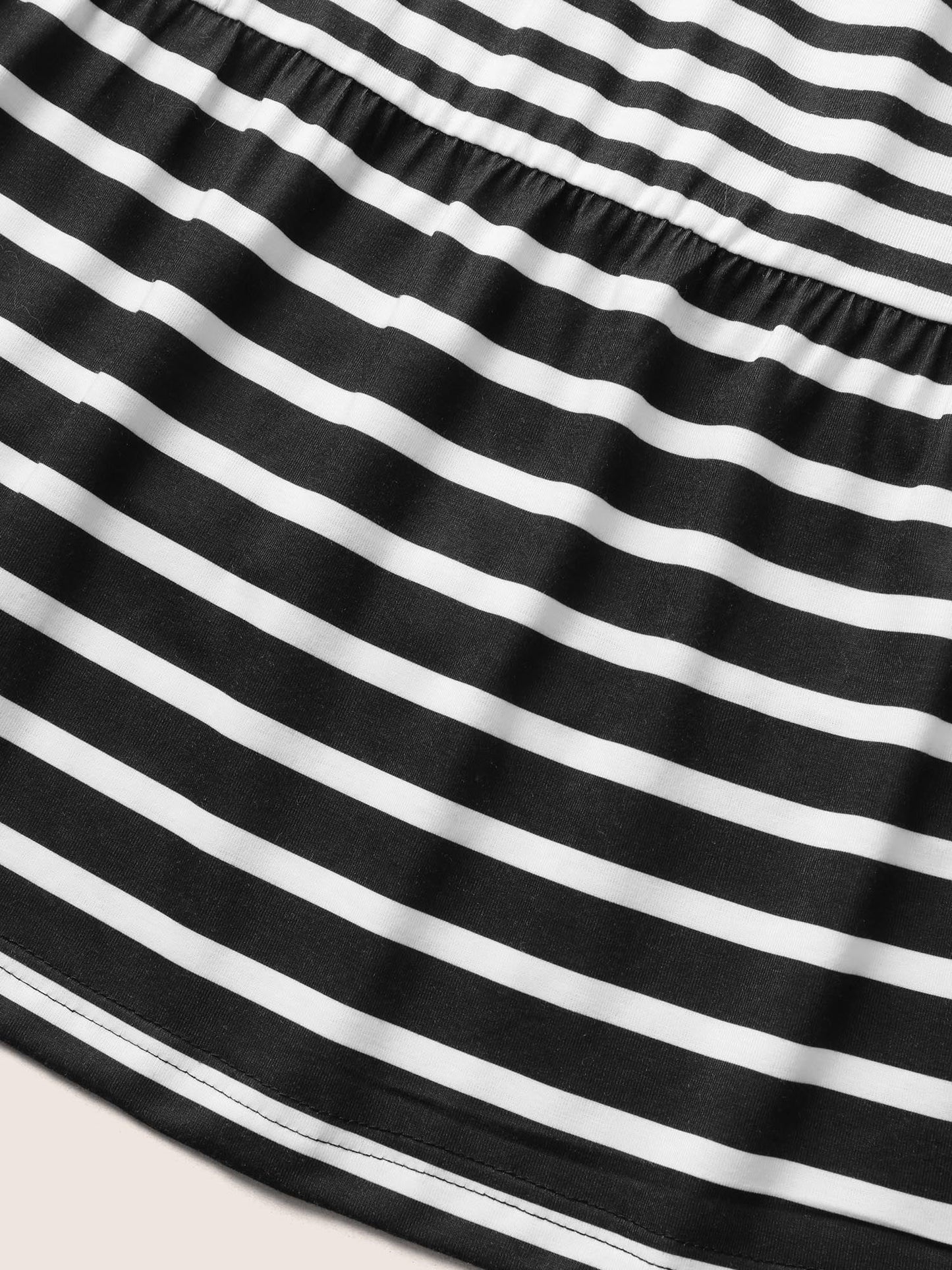 Striped Ruffle Layered Hem Tank Midi Dress