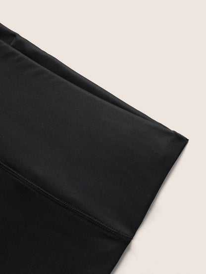 Letter Print Wideband Waist High Rise Pants