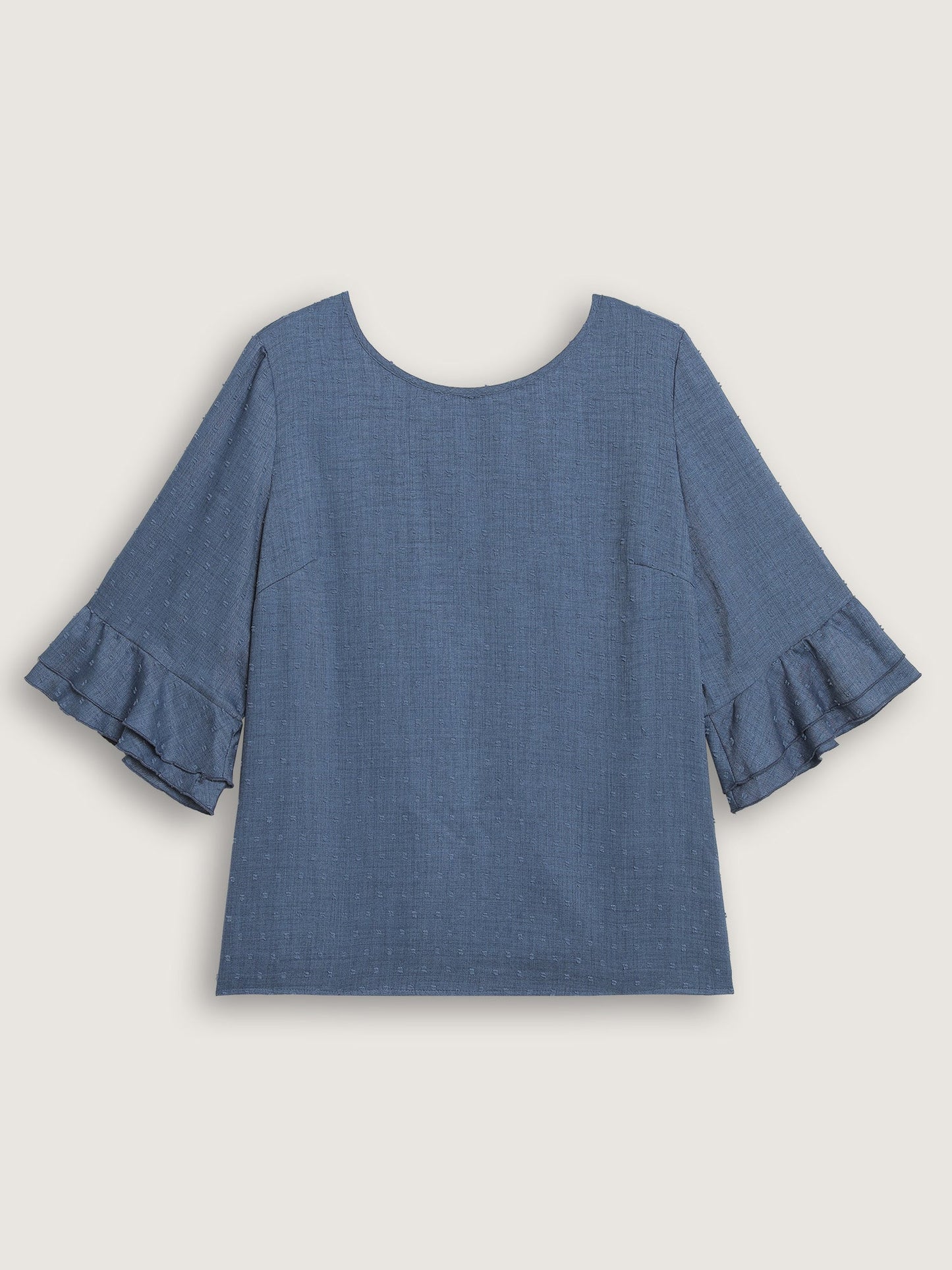Textured Backless Lace Trim Blouse