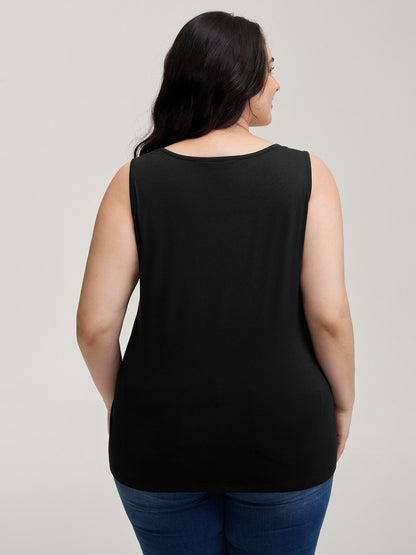 Overall Straps Drapey Solid Tank Top