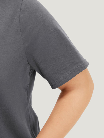 Sun & Moon Print Graphic Round Neck T-shirt