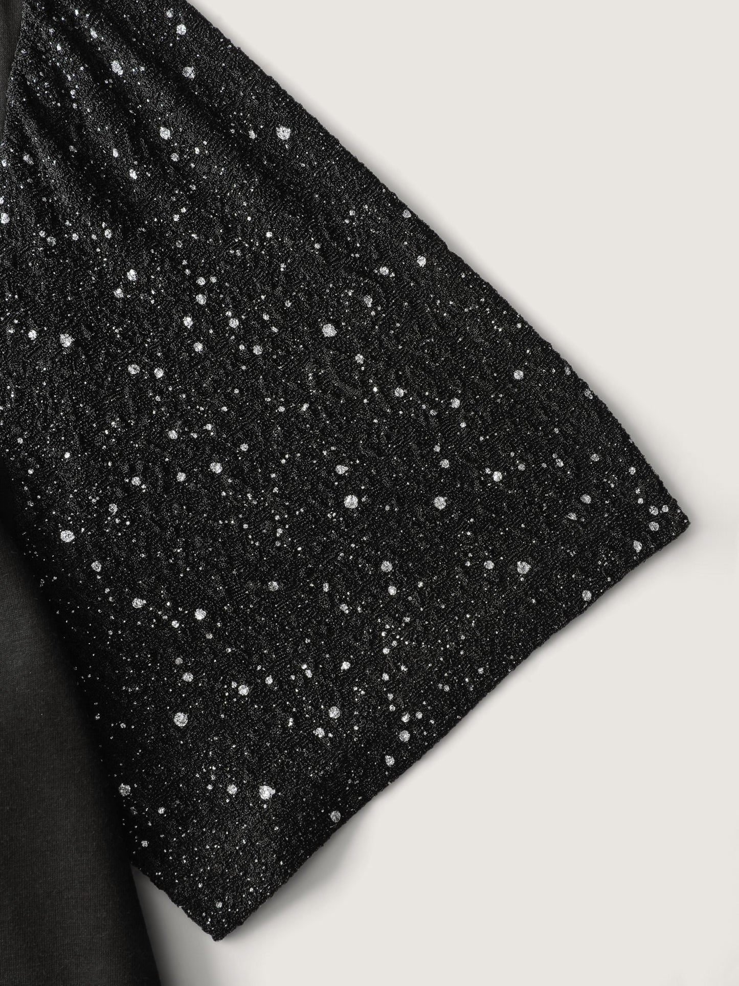 Shimmery Stretchy Spliced Fitted T-Shirt