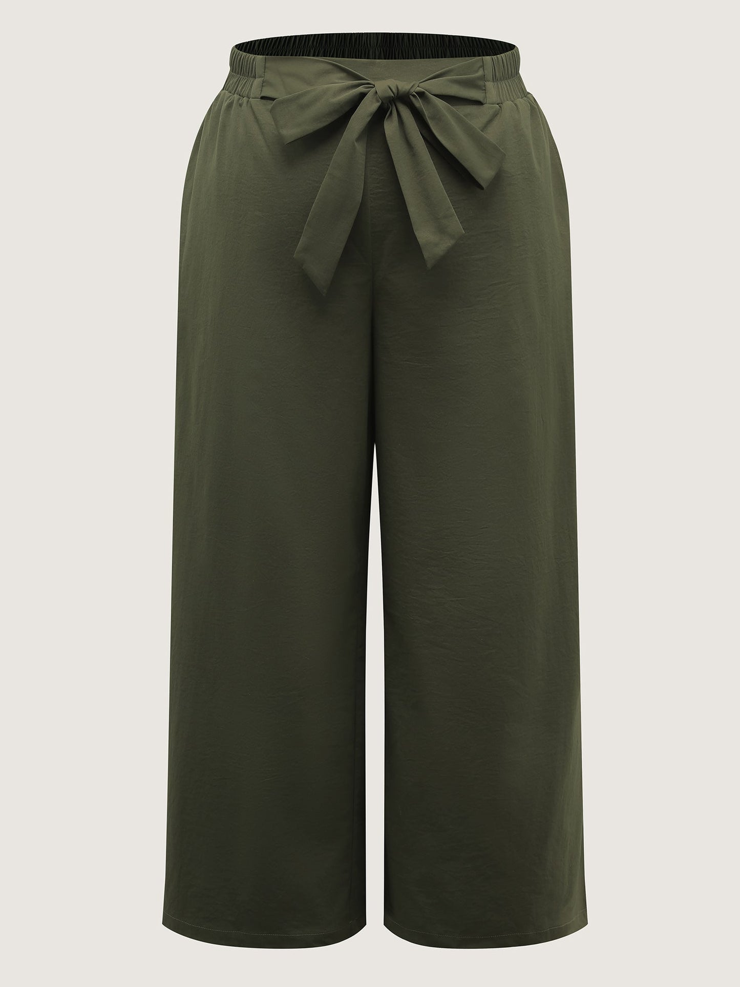Belted Waist Wide-Leg Pants
