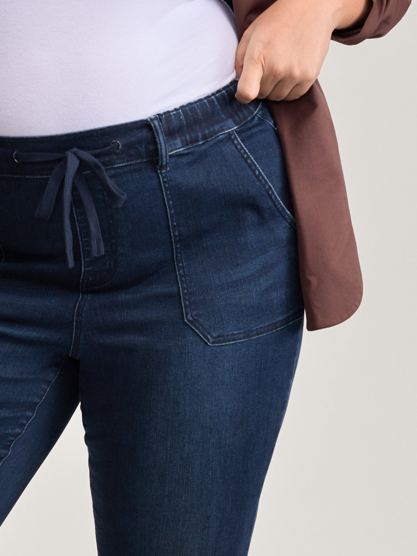 Supersoft Elastic Waist Drawstring Bootcut Jeans