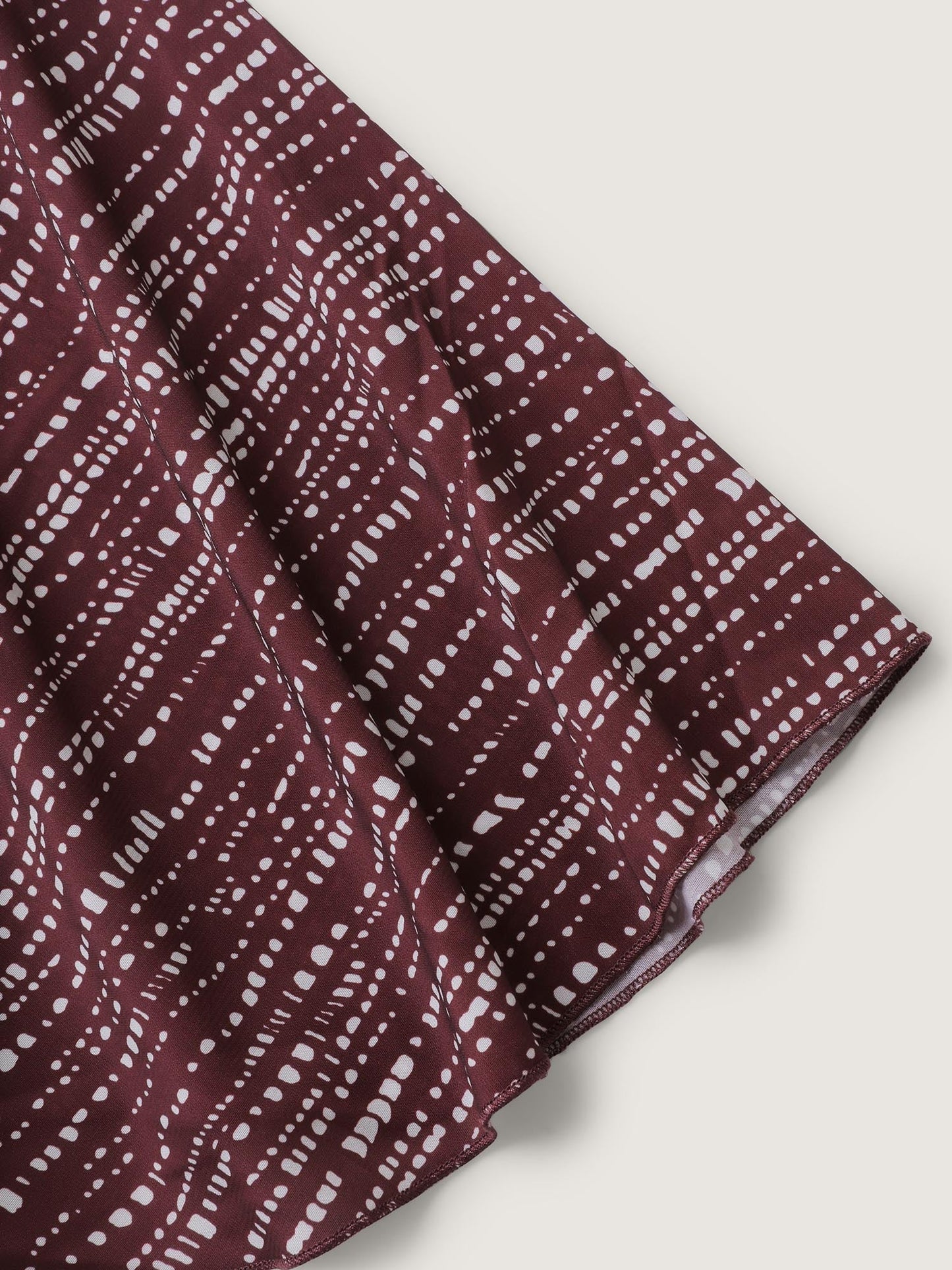 Geometric Print Stretchy Waist Metal Detail Blouse