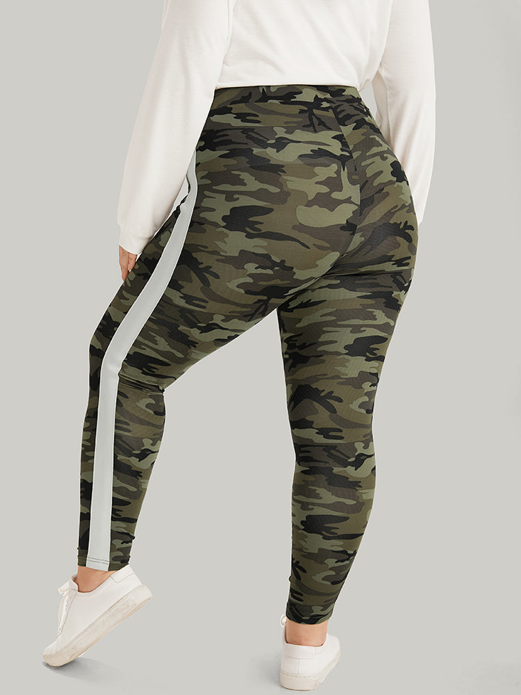 Camo Patchwork Contrast Pants