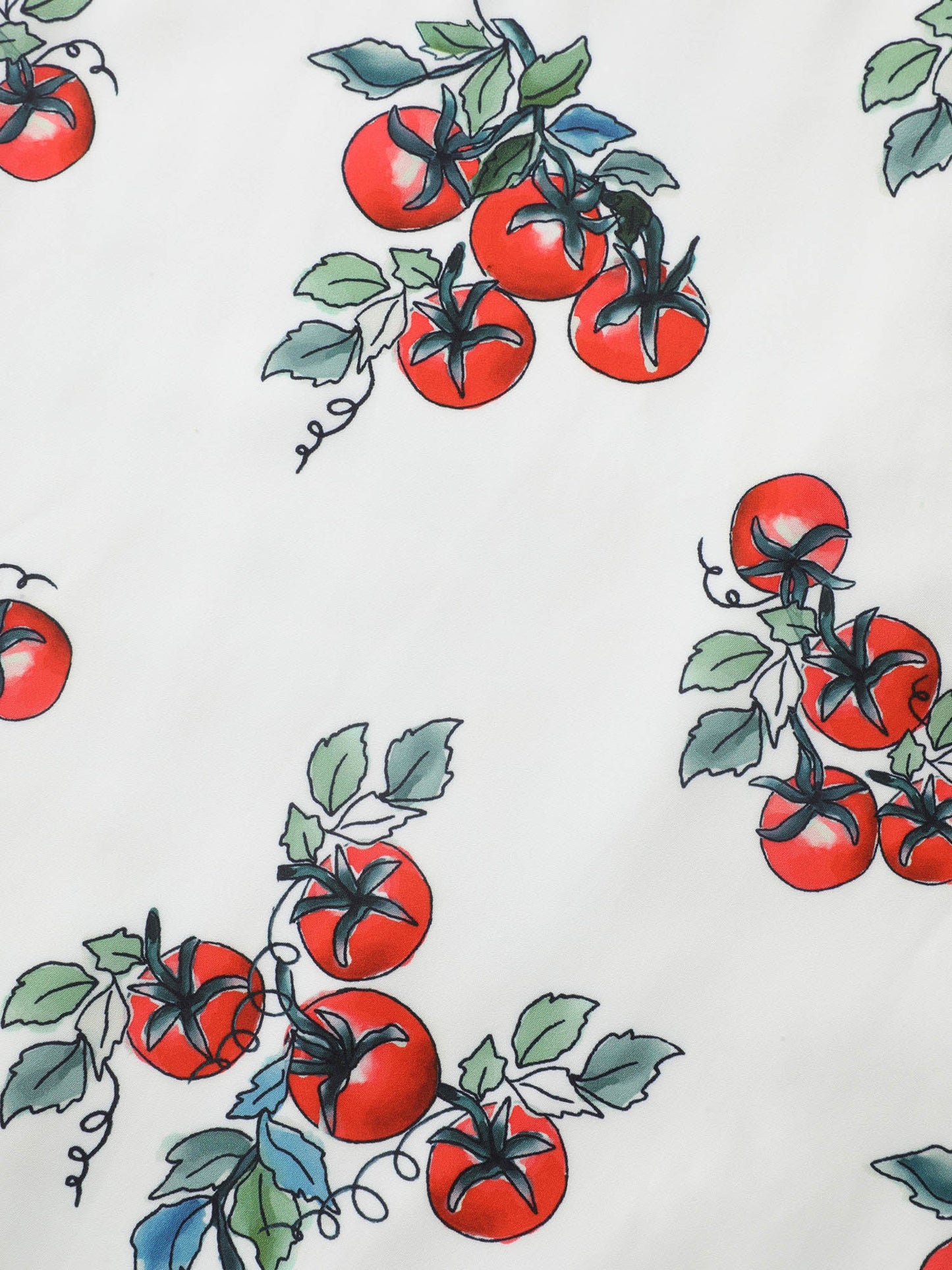 Tomato Print Square Neck Ruffle Cap Sleeve Dress