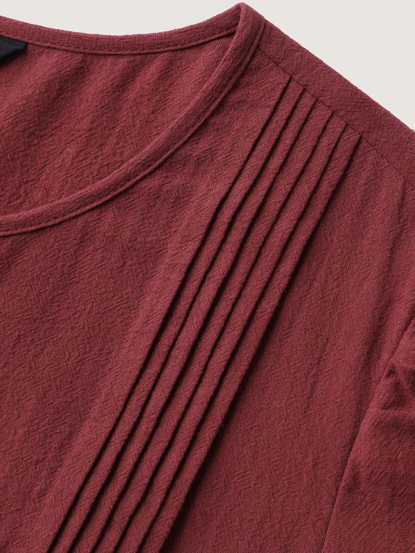 Cotton Webbed Stripe Button A-Line Midi Dress