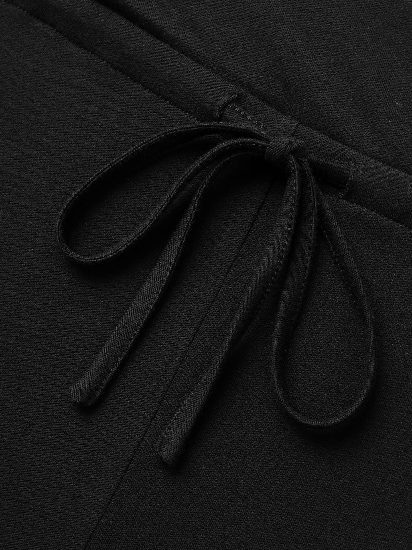 Solid Overlap Collar Drawstring Jumpsuit