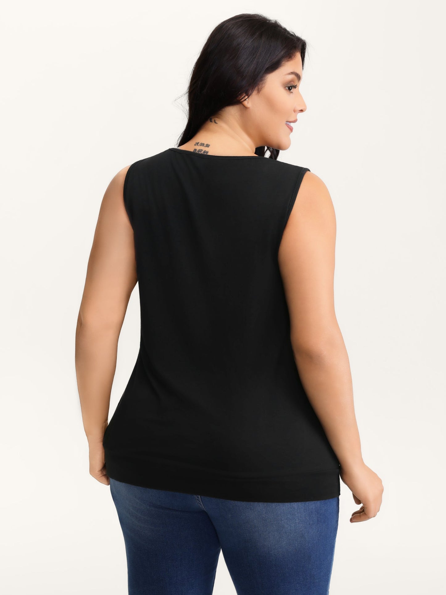 Heather Cowl Neckline Sleeveless Button Top