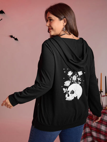 Romantic Skull Back Motif Hoodie