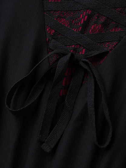 Wicked Witch Color Contrast Midi Dress