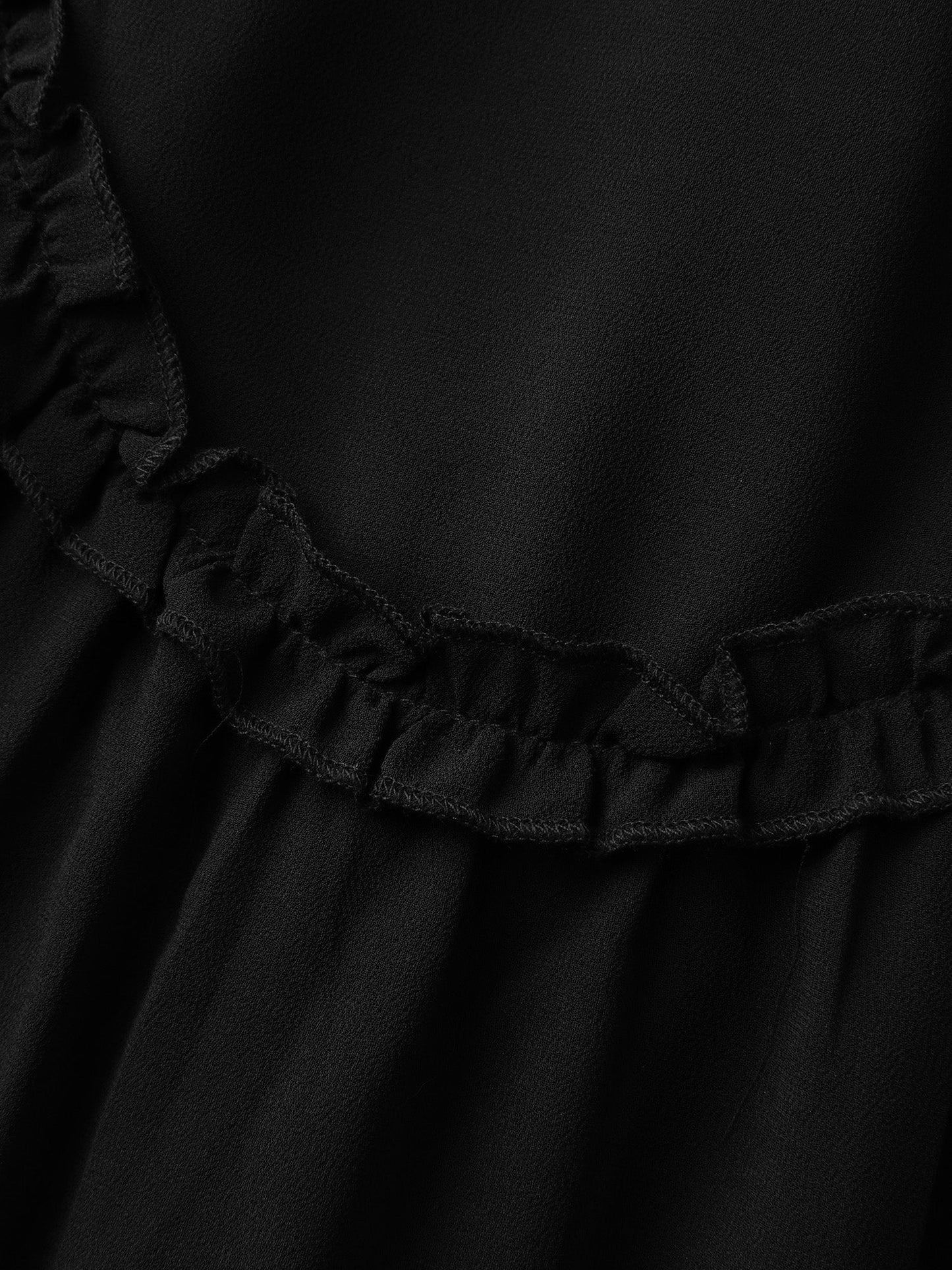 Ruffled Trim Sheer Midi Skirt