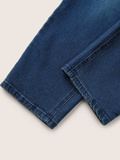 Dark Wash Pocket Slim Cropped Jeans
