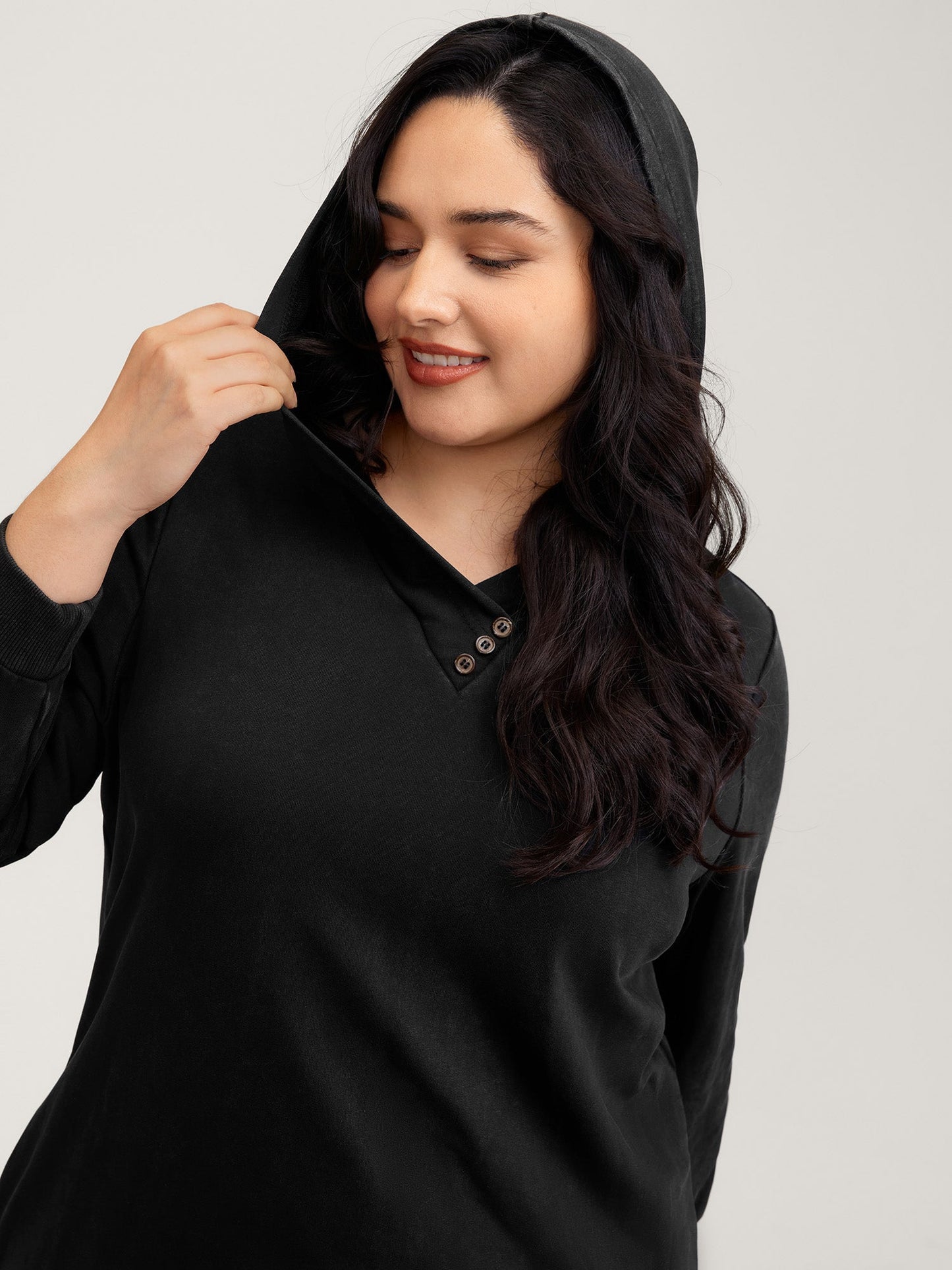 Vintage Hooded Sweatshirt Midi Dress